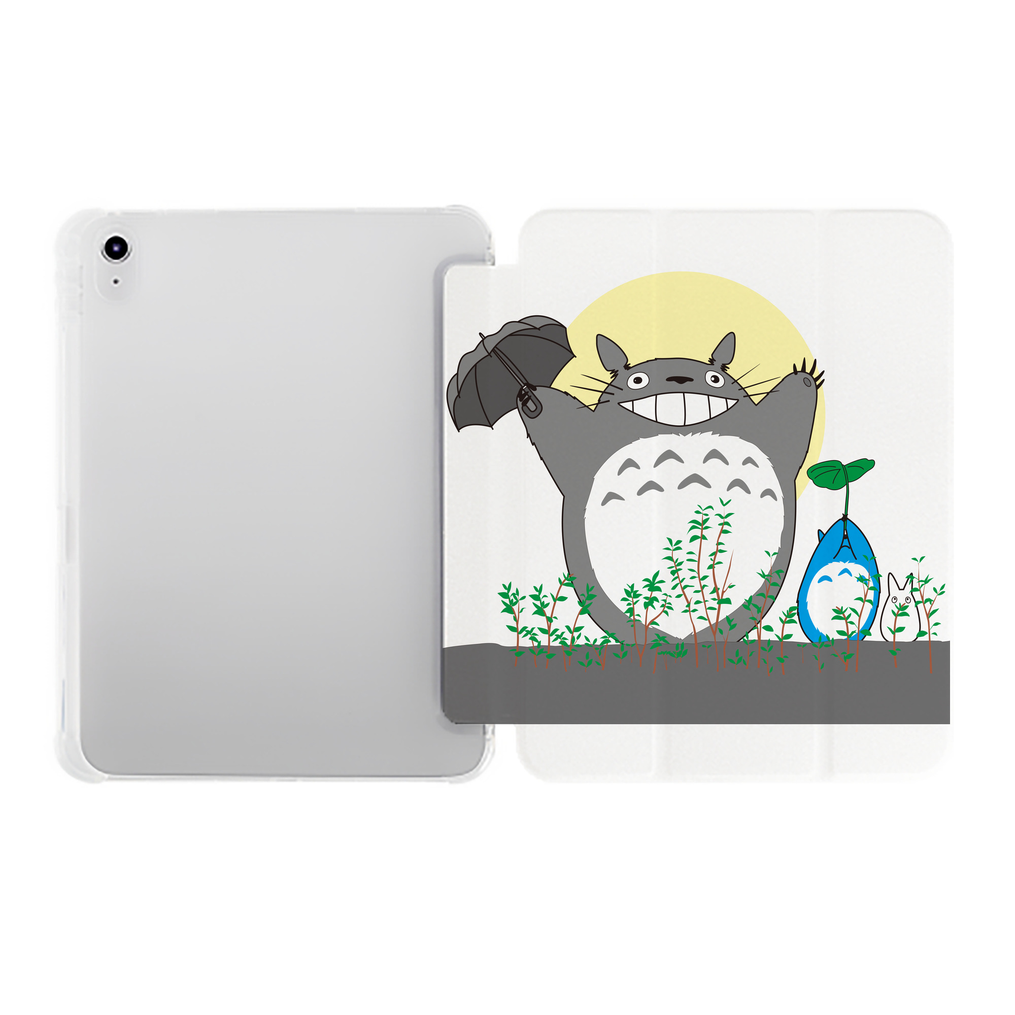 （画像用） となりのトトロ 草壁メイ 草壁サツキ My Neighbor Totoro Satsuki Kusakabe Mei Kusakabe IPad ケース ペン収納付き 三つ折りスタンド PUレザー×シリコン 対応機種9.5/10.5/10.9インチ